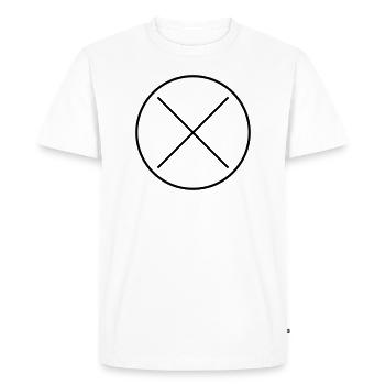 Cercle Croix Personnalisation Vecteur Couleur Changement - T-shirt Premium bio Homme - blanc - Devant - Nico (187cm)