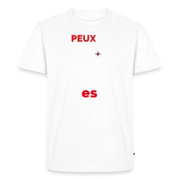 j'peux pas j'ai sieste - T-shirt Premium bio Homme - blanc - Devant - Nico (187cm)