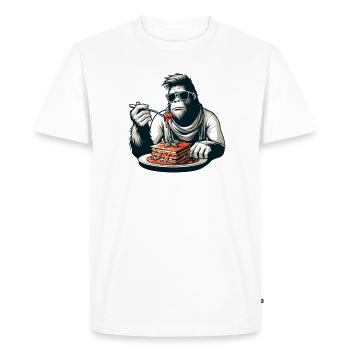 Bigfoot Sasquatch Lasagna Stylish Modern - Men's Premium Organic T-Shirt - white - Front - Nico (187cm)
