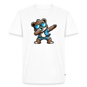 Cool Bear Dabbing - Men's Premium Organic T-Shirt - white - Front - Nico (187cm)