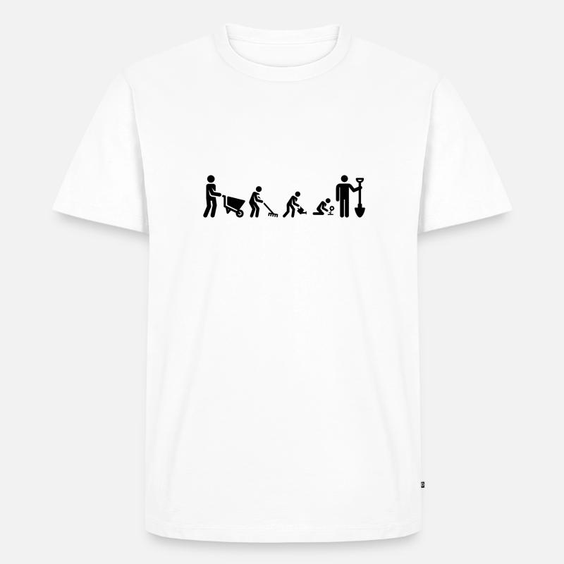 Gärtners Evolution - Männer Premium Bio T-Shirt - Weiß
