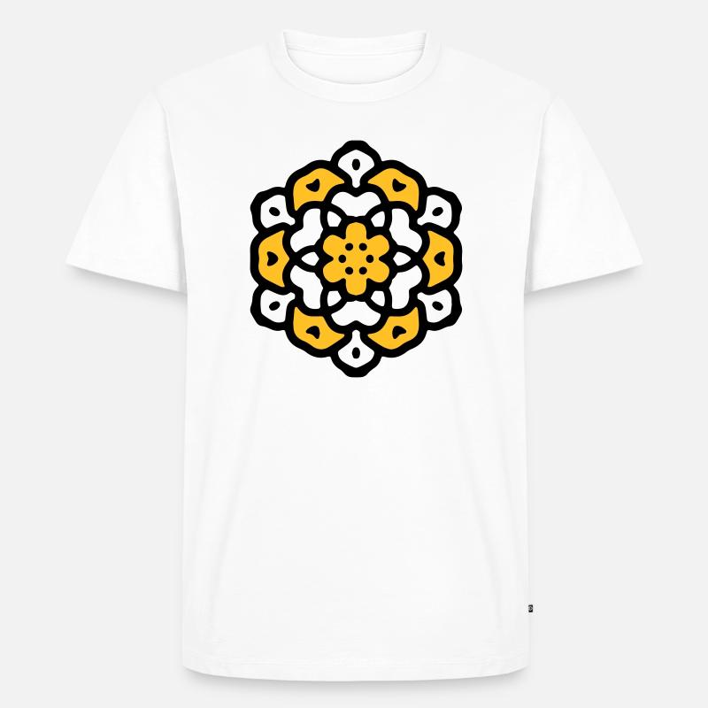 Blüte Blume Mandala - Männer Premium Bio T-Shirt - Weiß
