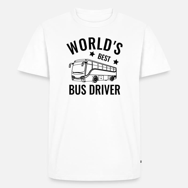 Bester Busfahrer Bus Berufskraftfahrer Geschenk - Männer Premium Bio T-Shirt - Weiß