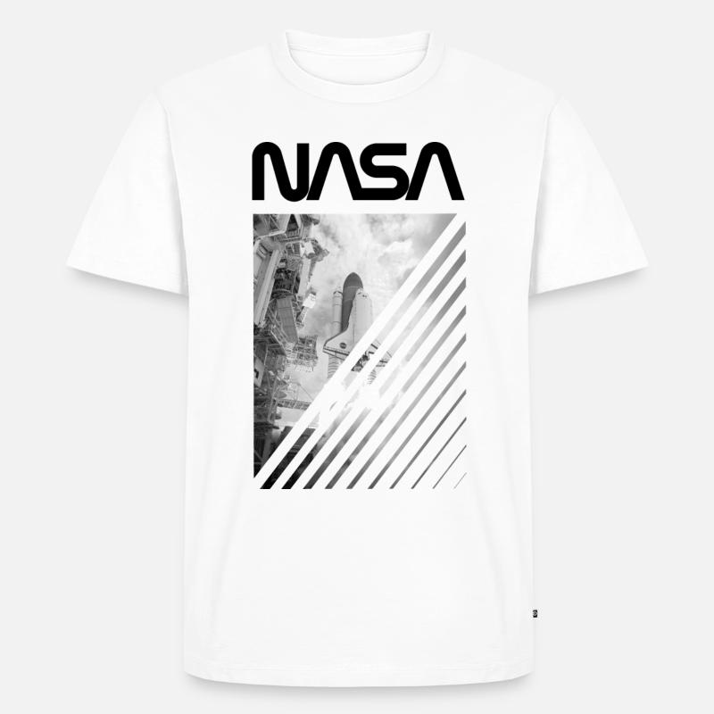 NASA Space Shuttle Start - Männer Premium Bio T-Shirt - Weiß