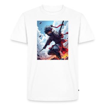 Conception Ninja - T-shirt Premium bio Homme - blanc - Devant - Nico (187cm)