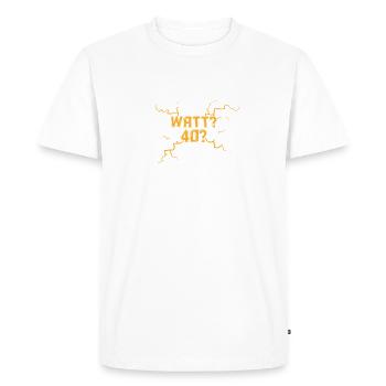 Electrician 40th birthday watts? 40? - Men's Premium Organic T-Shirt - white - Front - Nico (187cm)
