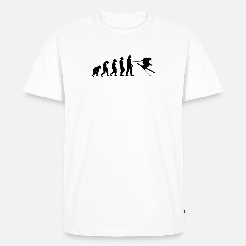 Ski Evolution Tshirt - Männer Premium Bio T-Shirt - Weiß
