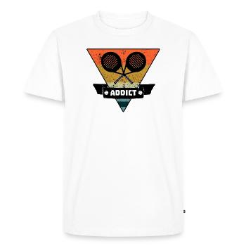 Dépendance au tennis Padel - T-shirt Premium bio Homme - blanc - Devant - Nico (187cm)