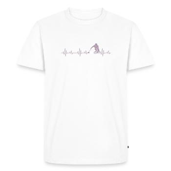 Idées cadeaux Curling Heartbeat - T-shirt Premium bio Homme - blanc - Devant - Nico (187cm)