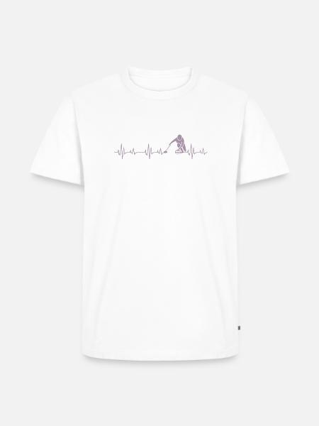 Idées cadeaux Curling Heartbeat - T-shirt Premium bio Homme - blanc