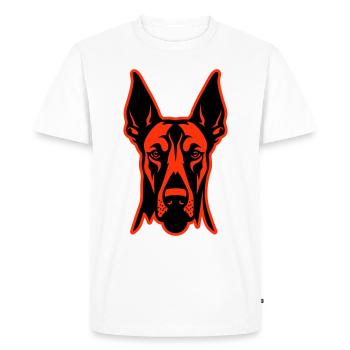 Doberman Dog Head - Men's Premium Organic T-Shirt - white - Front - Nico (187cm)