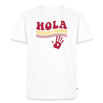 Hola chicas y chicos - T-shirt Premium bio Homme - blanc - Devant - Nico (187cm)