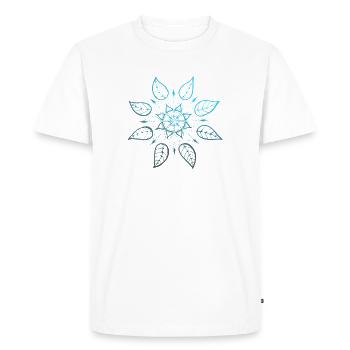 Mandala 28119 blue - Men's Premium Organic T-Shirt - white - Front - Nico (187cm)