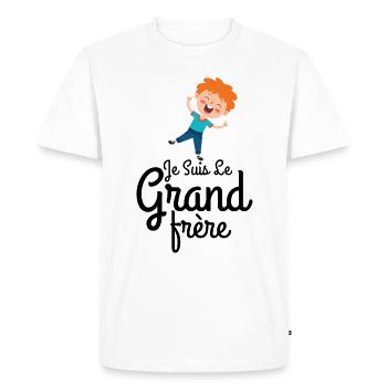 Je suis le grand frère - T-shirt Premium bio Homme - blanc - Devant - Nico (187cm)
