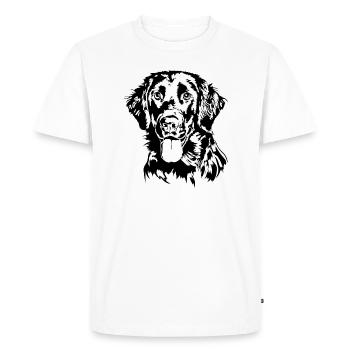 PLAT COATED RETRIEVER Chien chien de chasse Wilsigns - T-shirt Premium bio Homme - blanc - Devant - Nico (187cm)