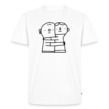 J'aime étreindre - T-shirt Premium bio Homme - blanc - Devant - Nico (187cm)