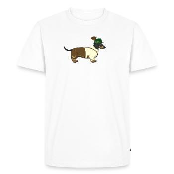 Teckel Bavière - T-shirt Premium bio Homme - blanc - Devant - Nico (187cm)