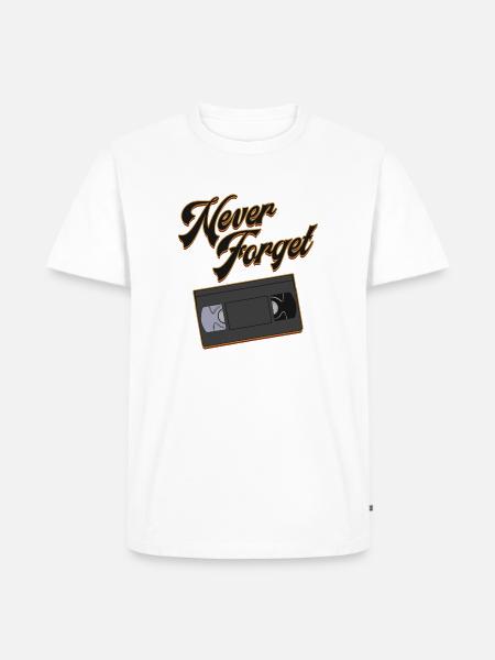 Never Forget VHS - Männer Premium Bio T-Shirt - Weiß