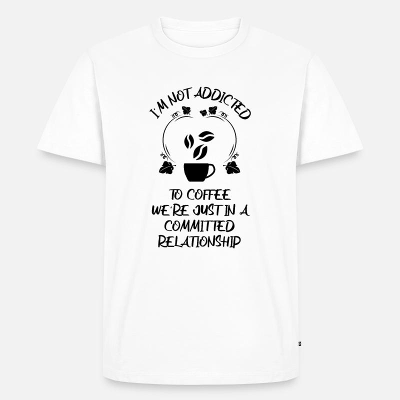 Kaffee Espresso Käffchen - Männer Premium Bio T-Shirt - Weiß