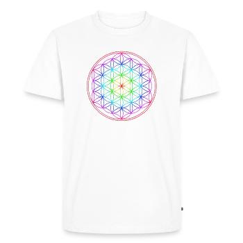 Flower of life, Sacred geometry, Yoga, meditation - Men's Premium Organic T-Shirt - white - Front - Nico (187cm)