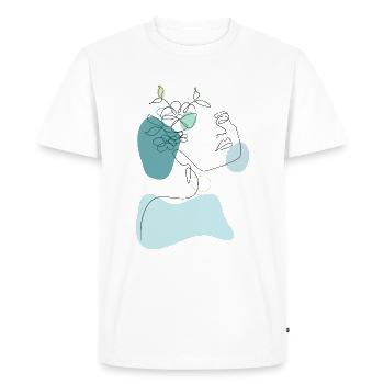 Minimalist OneLine Art and Line Art Art - Men's Premium Organic T-Shirt - white - Front - Nico (187cm)