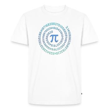 Symbole Pi, spirale, mathématiques - T-shirt Premium bio Homme - blanc - Devant - Nico (187cm)