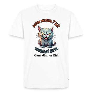 Bonjour? Hein! Méfiez-vous de la vieille glace très fine - T-shirt Premium bio Homme - blanc - Devant - Nico (187cm)