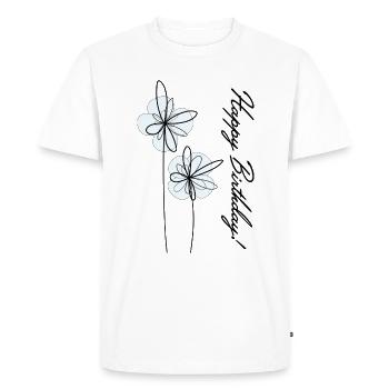 Happy birthday flowery - Men's Premium Organic T-Shirt - white - Front - Nico (187cm)