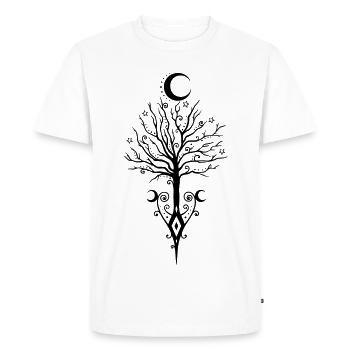 Arbre Lune Nuit Étoiles Lune Arbre - T-shirt Premium bio Homme - blanc - Devant - Nico (187cm)