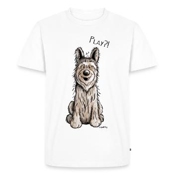 Berger Picard - Chien- Cadeau - T-shirt Premium bio Homme - blanc - Devant - Nico (187cm)