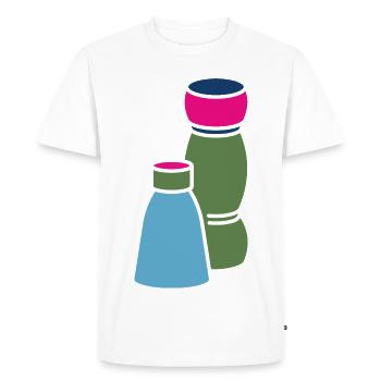 Sel et poivre - T-shirt Premium bio Homme - blanc - Devant - Nico (187cm)