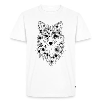 Flower Fox - Men's Premium Organic T-Shirt - white - Front - Nico (187cm)