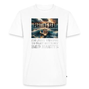 Mer de séparation ? Vêtements chrétiens drôles - T-shirt Premium bio Homme - blanc - Devant - Nico (187cm)