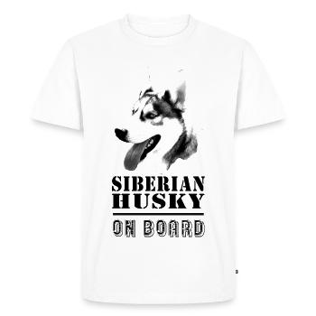 Husky à bord - T-shirt Premium bio Homme - blanc - Devant - Nico (187cm)