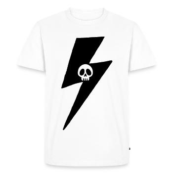 Foudre Skull Minimaliste - T-shirt Premium bio Homme - blanc - Devant - Nico (187cm)