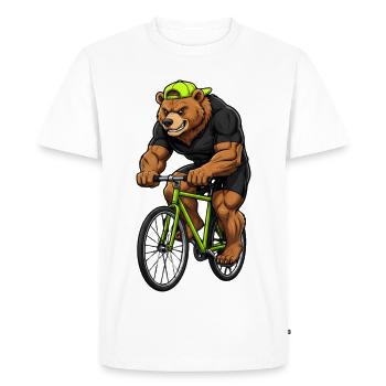 Vélo de route Vélo Vélo Sport Vélo VTT - T-shirt Premium bio Homme - blanc - Devant - Nico (187cm)