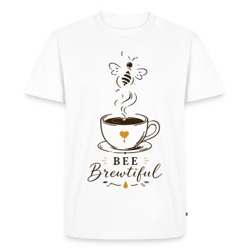 Design de tasse à café BEE Brewtiful - T-shirt Premium bio Homme - blanc - Devant - Nico (187cm)