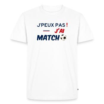 J'peux pas ! J'ai Match de Foot - Je ne peux pas - T-shirt Premium bio Homme - blanc - Devant - Nico (187cm)