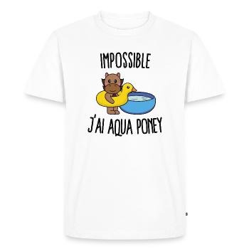 Impossible j'ai aqua poney - T-shirt Premium bio Homme - blanc - Devant - Nico (187cm)