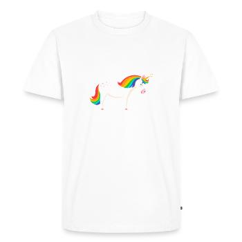 Je M'en Fous Je Suis Une Licorne - T-shirt Premium bio Homme - blanc - Devant - Nico (187cm)