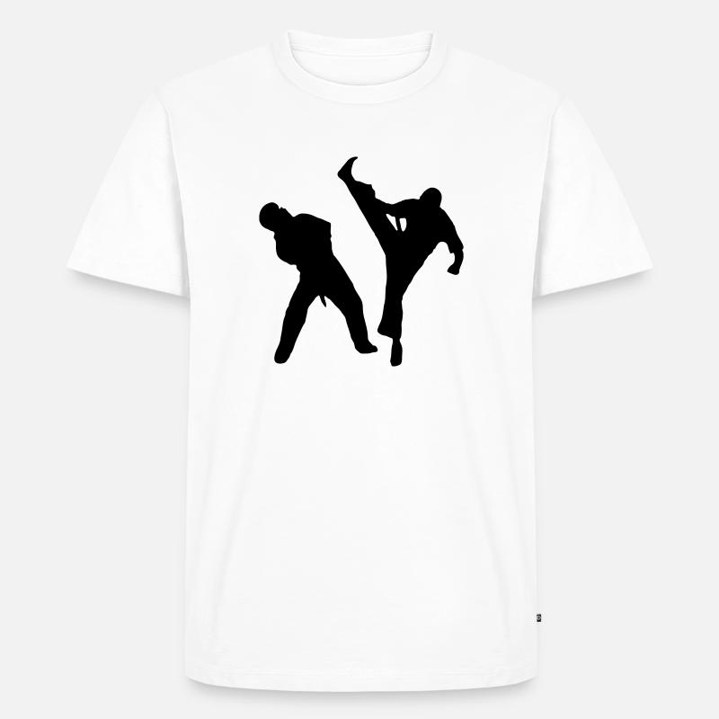 Axe Kick - Männer Premium Bio T-Shirt - Weiß