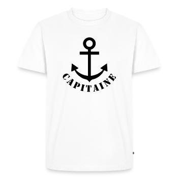 capitaine - T-shirt Premium bio Homme - blanc - Devant - Nico (187cm)