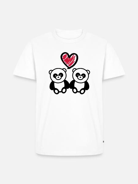 panda_love_r2 - Men's Premium Organic T-Shirt - white