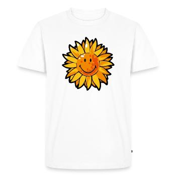Smiley Sunflower - T-shirt Premium bio Homme - blanc - Devant - Nico (187cm)
