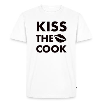 Embrasse le cuisinier noir - T-shirt Premium bio Homme - blanc - Devant - Nico (187cm)