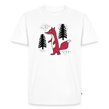 The fox sneaks through the forest - Men's Premium Organic T-Shirt - white - Front - Nico (187cm)