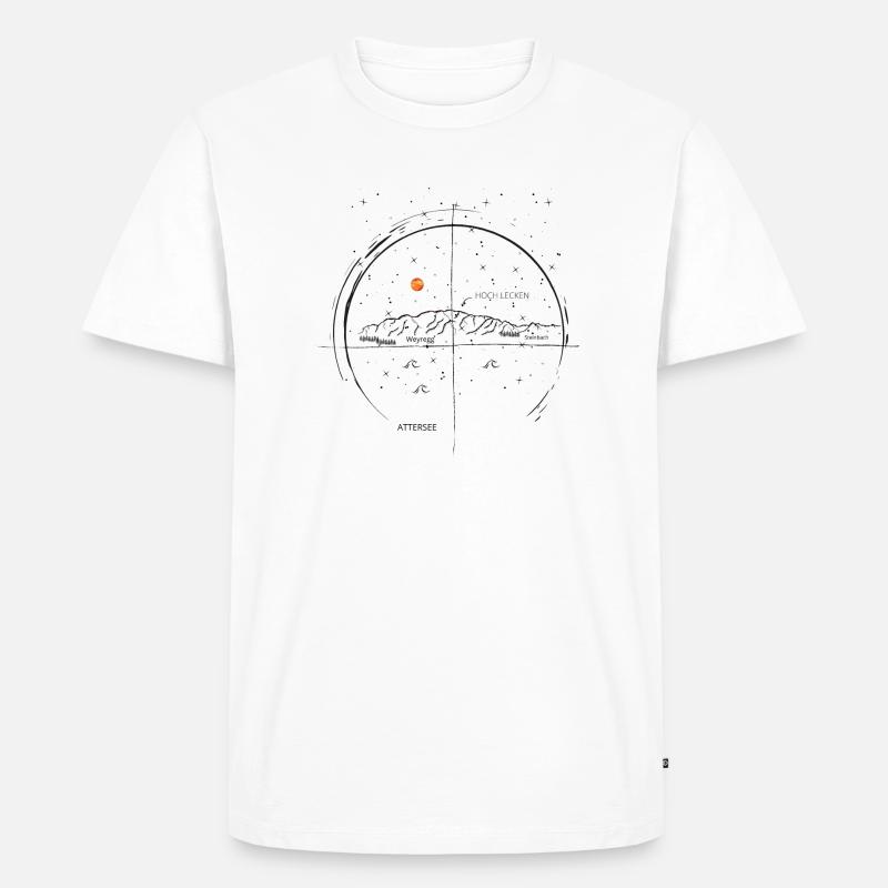 Circle Attersee - Männer Premium Bio T-Shirt - Weiß