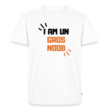 I am un gros noob cadeau humour gamer - T-shirt Premium bio Homme - blanc - Devant - Nico (187cm)
