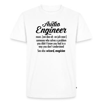 Audio Engineer - Definition - Men's Premium Organic T-Shirt - white - Front - Nico (187cm)