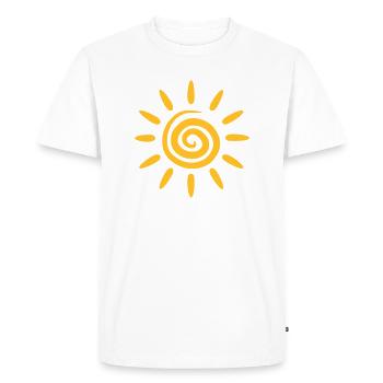 Spiral Sun - Men's Premium Organic T-Shirt - white - Front - Nico (187cm)